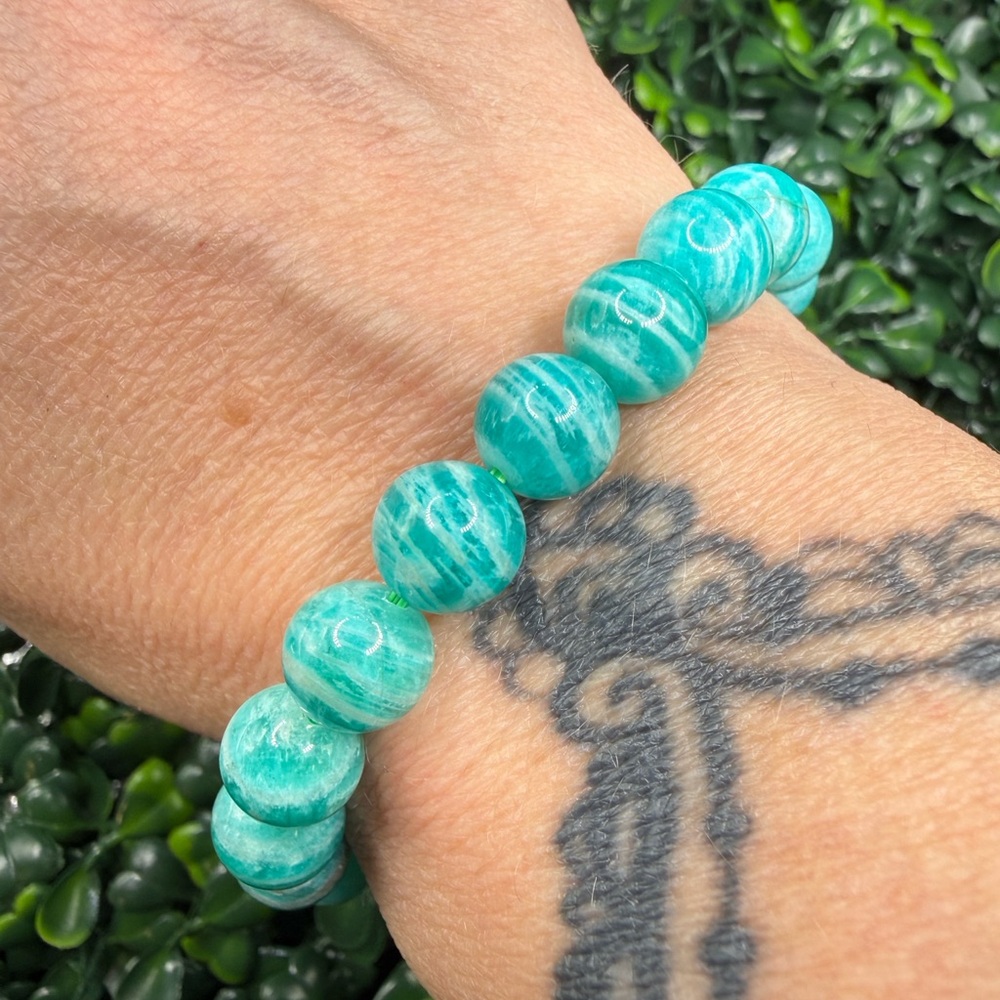 9mm Banded Amazonite Beaded Bracelet
